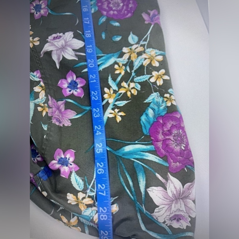 Lane Bryant Womens Twill Floral Print Cotton 4 Pockets Full Zip Jacket Sz 18/20 - Picture 4 of 12
